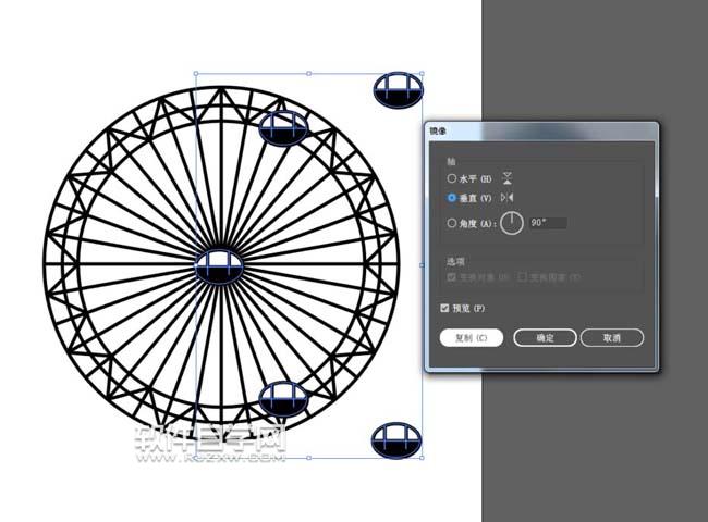 摩天輪怎么畫簡筆畫