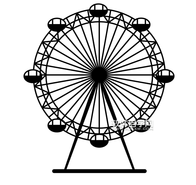 摩天輪怎么畫簡筆畫