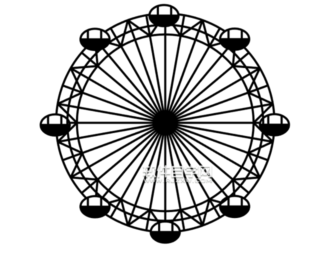 摩天輪怎么畫簡筆畫