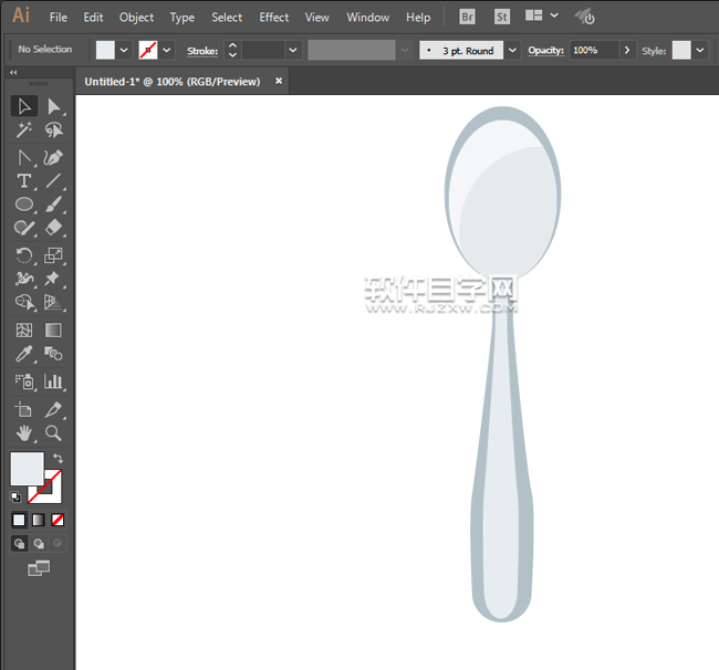 ai怎么畫一把勺子