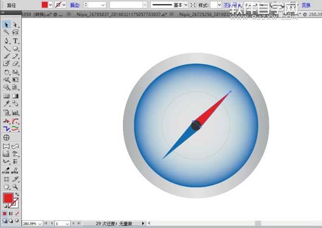 ai怎么繪制一個(gè)指南針