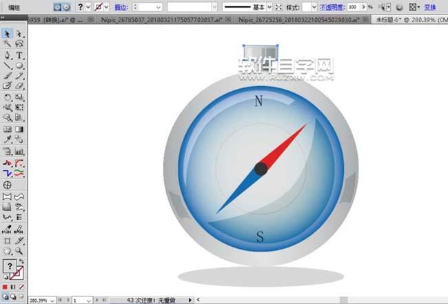 ai怎么繪制一個(gè)指南針