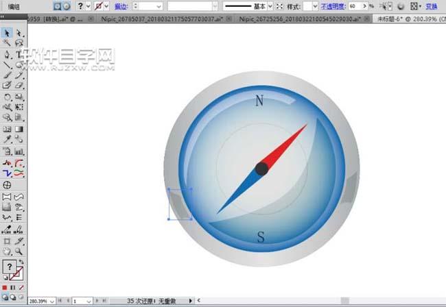 ai怎么繪制一個(gè)指南針
