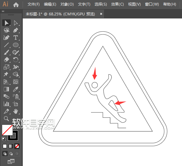 怎么用ai設(shè)計(jì)小心臺階標(biāo)志