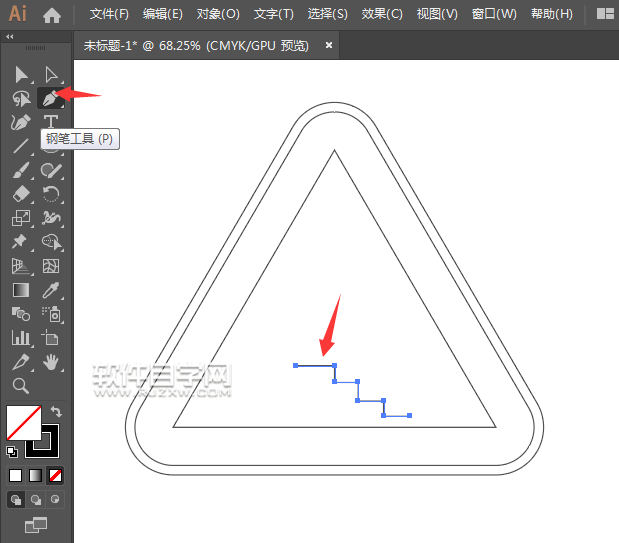 怎么用ai設(shè)計(jì)小心臺階標(biāo)志