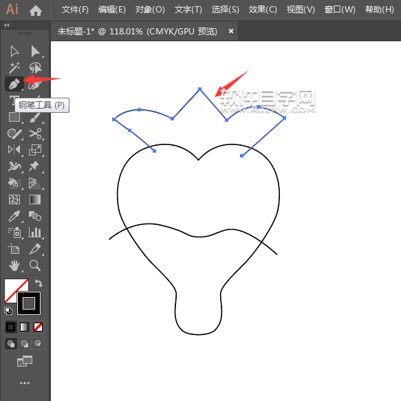 ai怎么畫一顆心形草莓