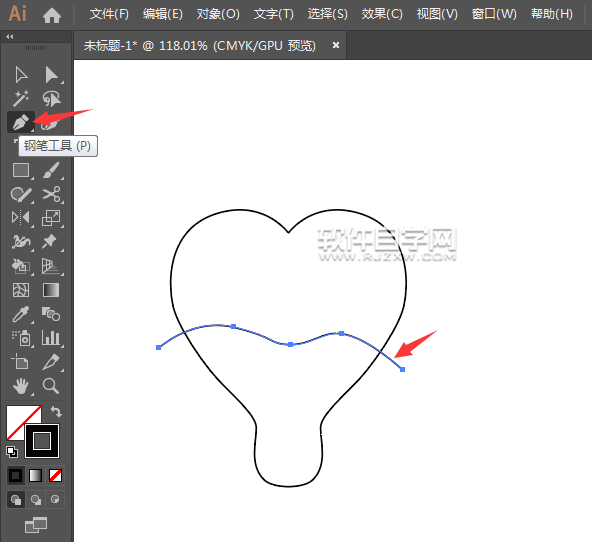 ai怎么畫一顆心形草莓