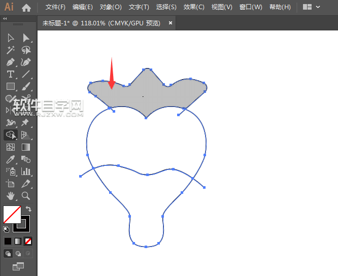 ai怎么畫一顆心形草莓