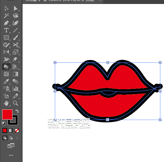 ai怎么給嘴巴圖形進行實時上色