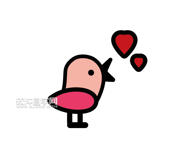 ai怎么畫一個示愛的小鳥