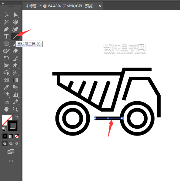 ai怎么畫一個簡筆畫斗車