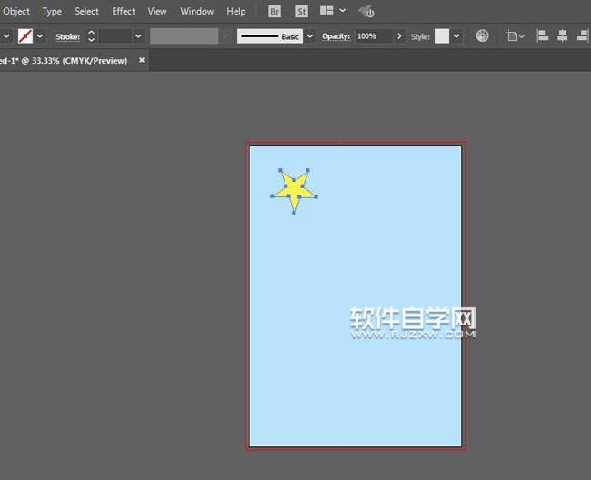 AI怎么在藍(lán)色畫布畫星星