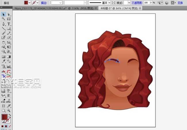 AI怎么畫紅發頭像