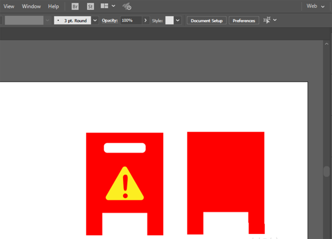 用ai矩形畫危險三角牌的方法