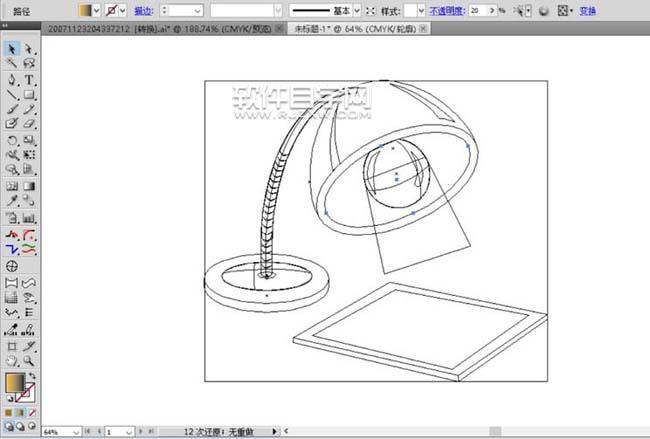 AI怎么繪制學(xué)習(xí)臺燈
