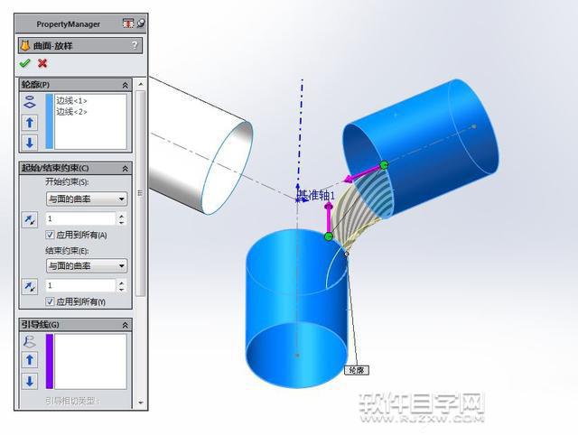 SolidWorks曲面填充和加厚縫合畫管道