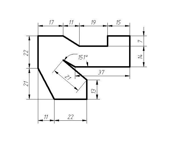 CAD用角度追蹤繪直線練習圖