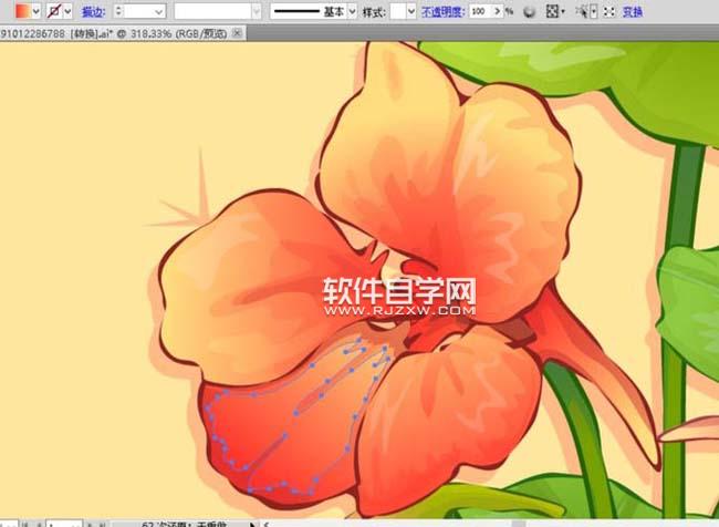 ai怎么繪制荷葉與荷花