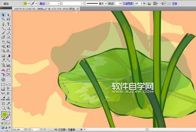 ai怎么繪制荷葉與荷花