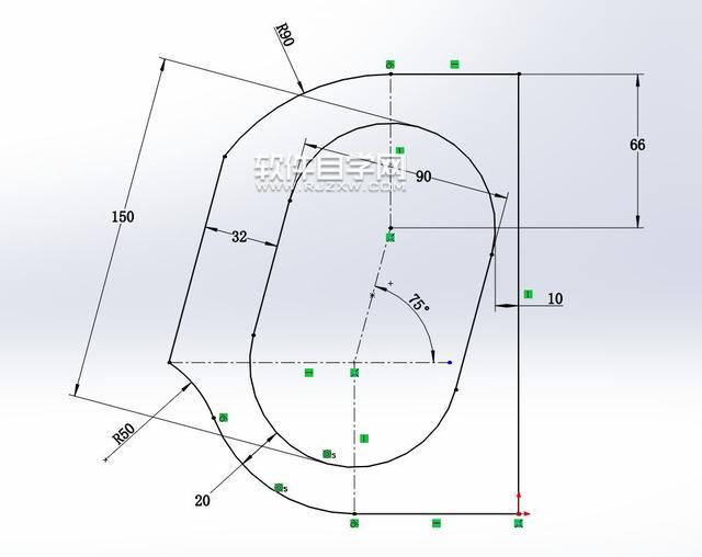 SolidWorks利用拉伸切除和圓角鏡像建模