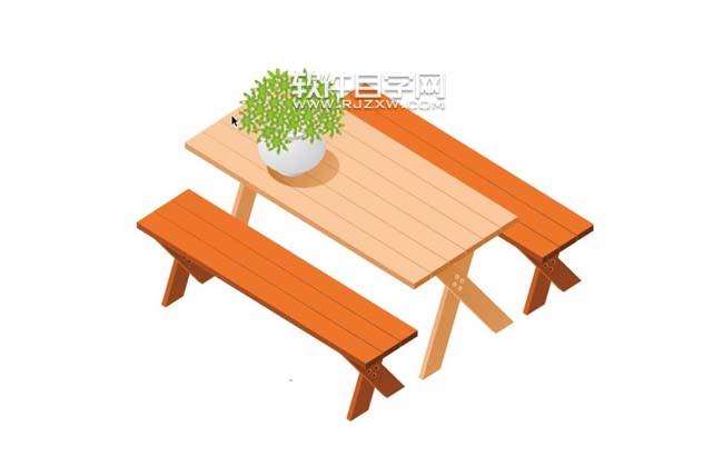 AI中怎么畫餐桌椅效果圖