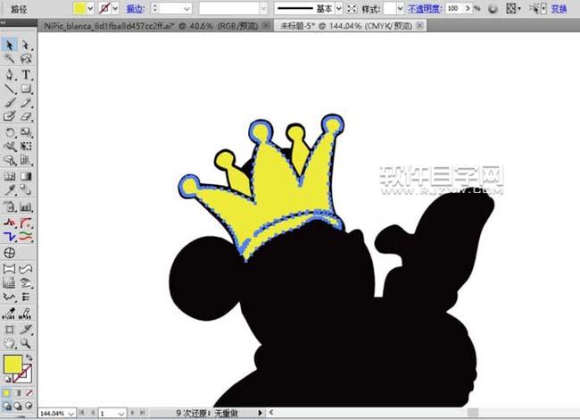 怎么用AI設計米奇國王圖案