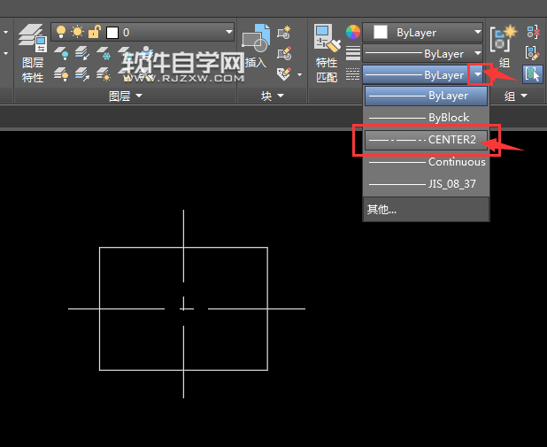 cad矩形中心線怎么畫