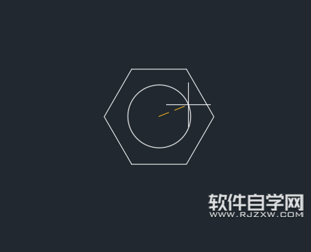 CAD2019怎么捕捉多邊形中心繪制圓