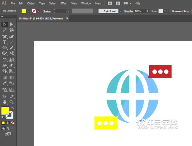 ai怎么畫全球通訊圖案