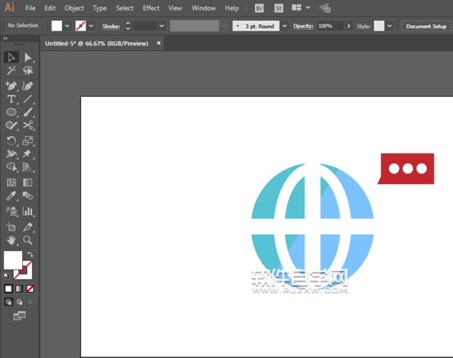 ai怎么畫全球通訊圖案