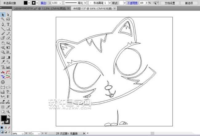 ai怎么畫小貓簡筆畫