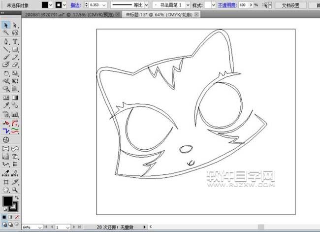 ai怎么畫小貓簡筆畫