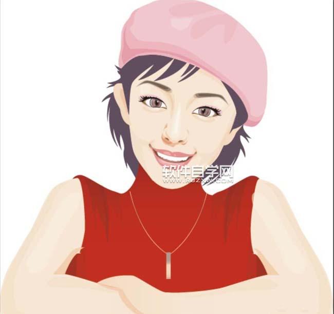 ai怎么設計戴帽子的女孩