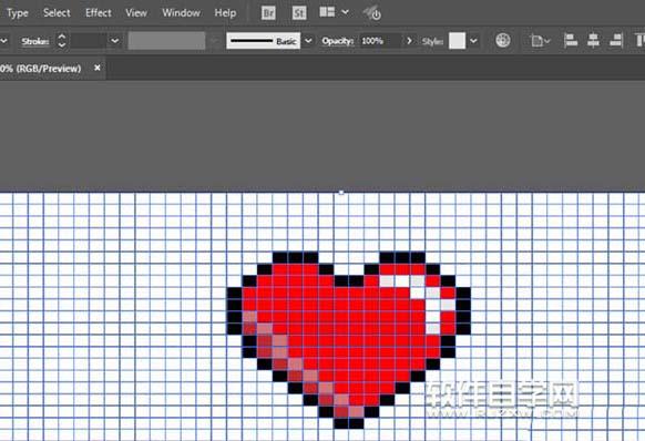 ai像素愛心怎么畫