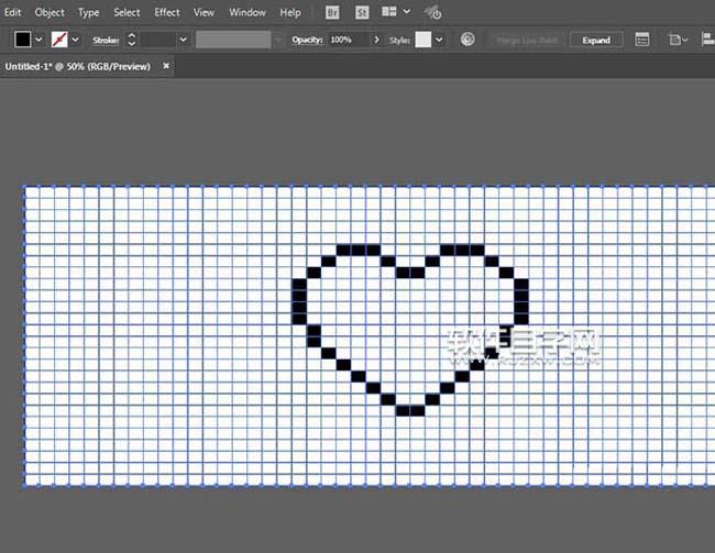 ai像素愛心怎么畫