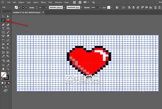 ai像素愛心怎么畫
