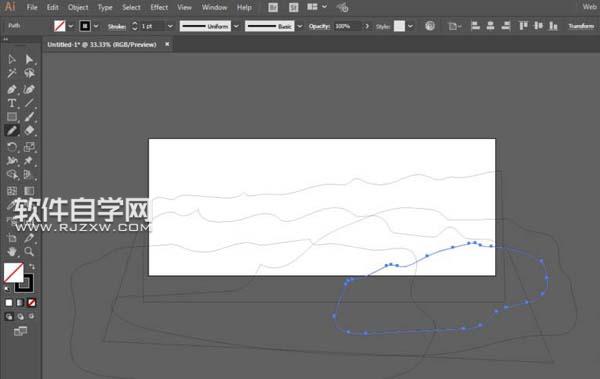 AI怎么設(shè)計(jì)夕陽(yáng)西下的插畫(huà)