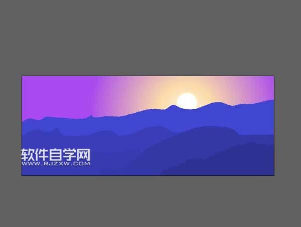 AI怎么設(shè)計(jì)夕陽(yáng)西下的插畫(huà)