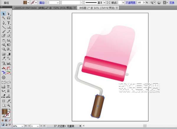 ai怎么設計滾桶刷漆效果