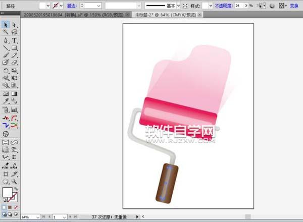 ai怎么設計滾桶刷漆效果
