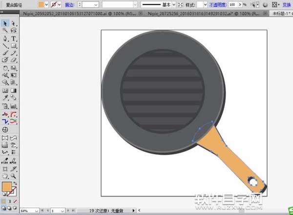 ai怎么畫平鍋做煎包