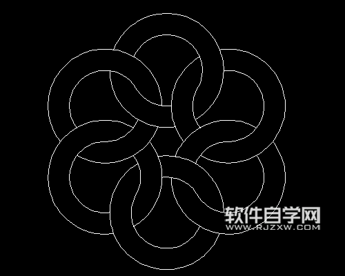 cad怎么畫六連環圖案