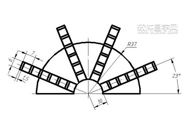 矩形及環(huán)形陣列的CAD練習(xí)題