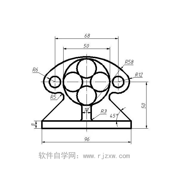 以圓為主的CAD練習(xí)圖