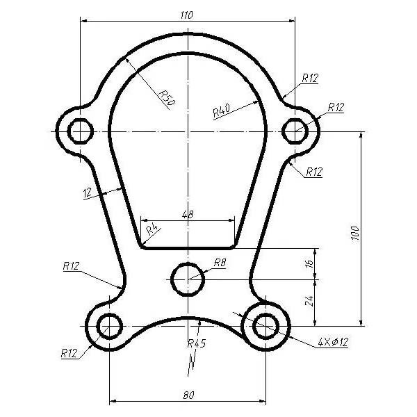 CAD平面練習圖(2)