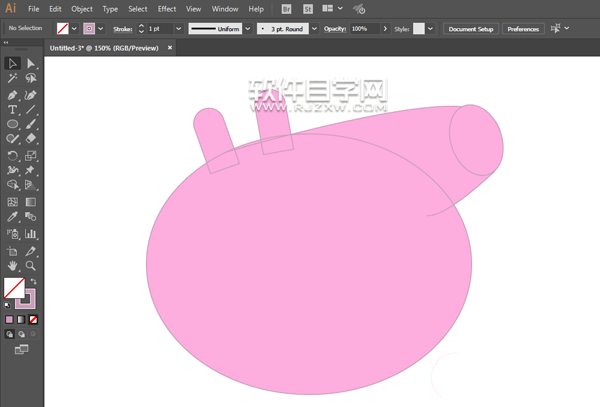 ai怎么畫佩琪的豬爸爸