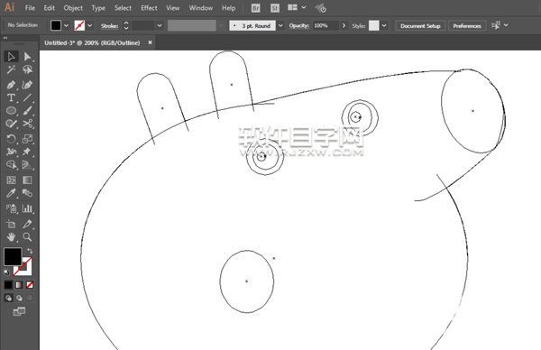 ai怎么畫佩琪的豬爸爸
