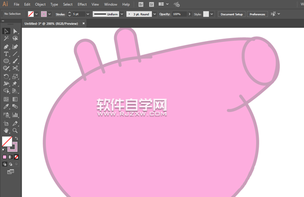 ai怎么畫佩琪的豬爸爸