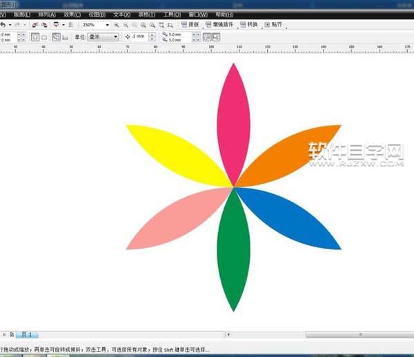 cdr使用布爾運(yùn)算生成花朵