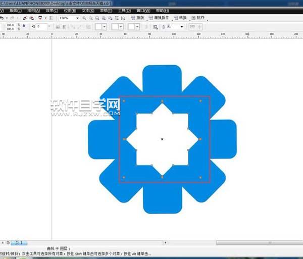 cdr中怎么環形花